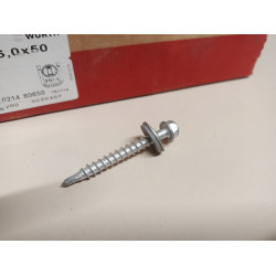 Würth 6,0 X 50 Bohrschraube mit Holzgewinde und Dichtscheibe / 10 Stück