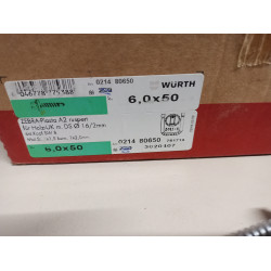 Würth 6,0 X 50 Bohrschraube mit Holzgewinde und Dichtscheibe / 10 Stück