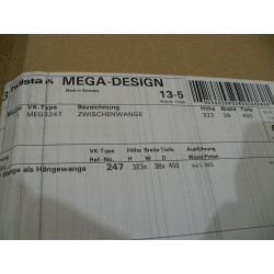 Hülsta Zwischenwange weiß 323mm X 450mm X 39mm