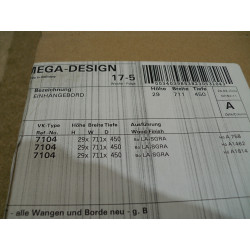 Hülsta Einhängebord Grau 711mm X 450mm X 29mm