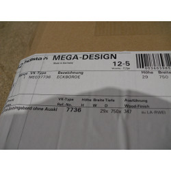 Hülsta Eck-Einhängebord Reinweiß 750mm X 347mm X 29mm