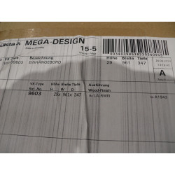 Hülsta Einhängebord Reinweiß 961mm X 347mm X 29mm