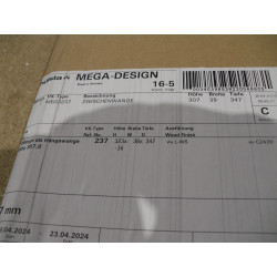 Hülsta Zwischenwange / Hängewange weiß 307mm X 347mm X 39mm