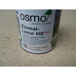 OSMO 0,75 Liter HS-Plus Einmal - Lasur Fichte-Weiß transparent 9211