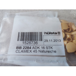 Clamex / Hülsta BB 2284 Abdeckkappen Natureiche 16 Stück