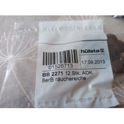 Hülsta BB 2271 Abdeckkappen /  Stopfen 8mm / Räuchereiche 12 Stück
