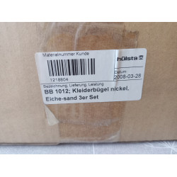 Hülsta Kleiderbügel 3er Set Nickel / Eiche sand BB 1012