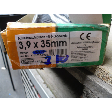 Adunox 3,9 X 35 Schnellbauschrauben magaziniert Grobgewinde 750 Stück